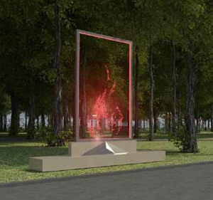 Проекция 3d огня монумент "Вечный огонь"