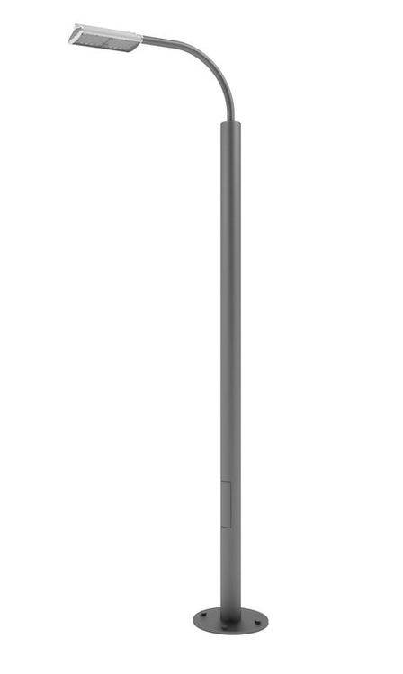 Стальной фонарный столб «Техно-Э» со светильником