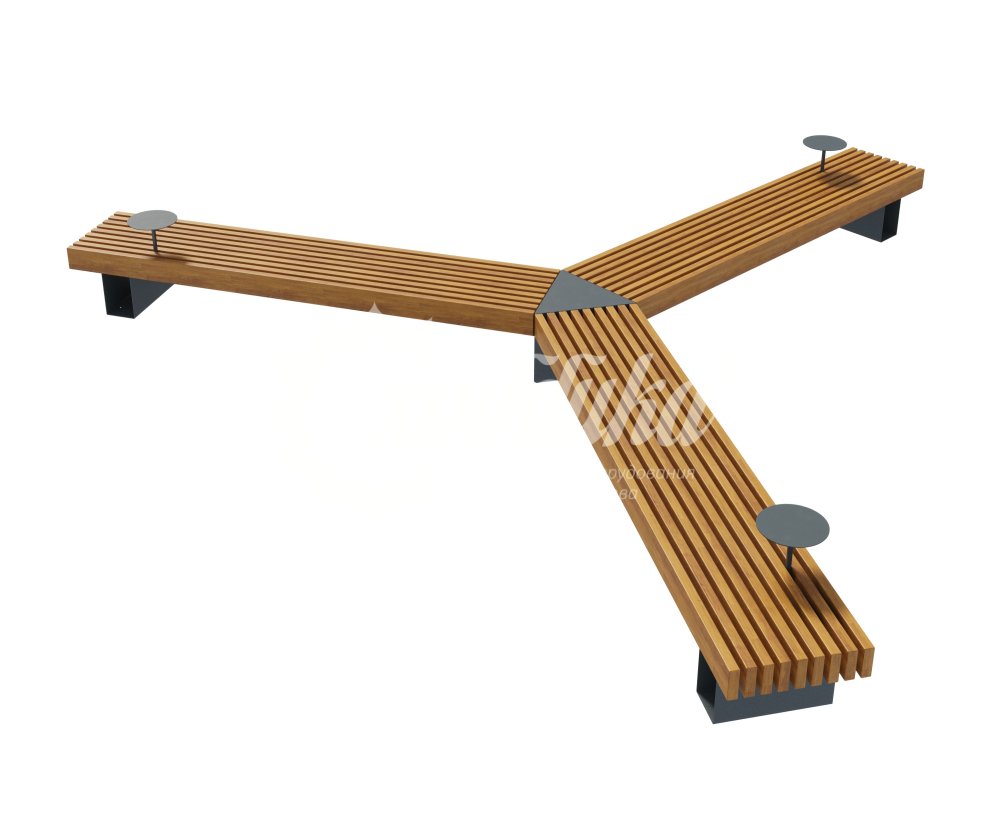 Скамейка стальная «Лондон» трехлучевая - 2