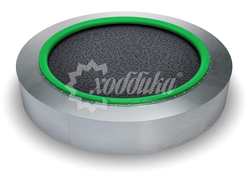 Батут с универсальным резиновым полотном «Forsa C-1500» круг с цветным защитным бортом