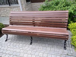 Скамейка стальная «Лукоморье» 2,0 м (3 опоры) палисандр распродажа