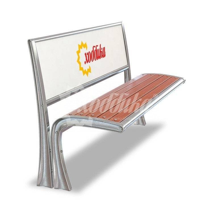 Скамейка алюминиевая рекламная «Сидней без подлокотников» - 1