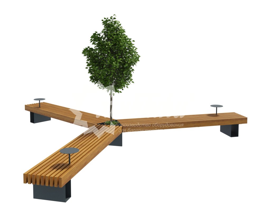 Скамейка стальная «Лондон» трехлучевая - 1