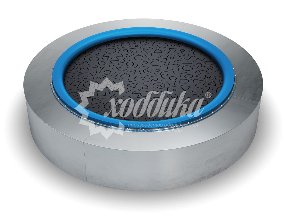 Батут с универсальным резиновым полотном «Forsa C-1200» круг с цветным защитным бортом - 2