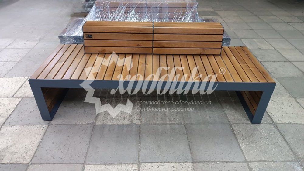 Скамейка стальная «Ладья» со спинкой - 7