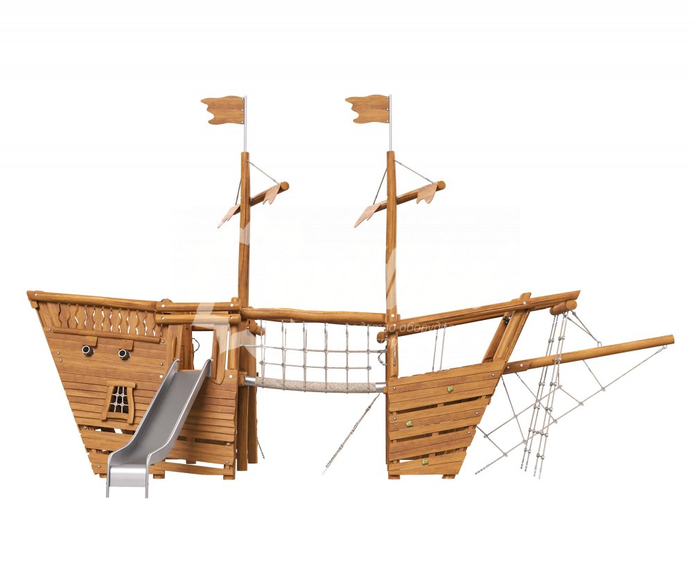 Игровой комплекс ARTWOOD «Корабль Венеция» с горкой и мачтами - 3