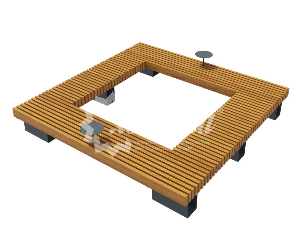 Скамейка стальная вокруг дерева или столба «Лондон» - 8