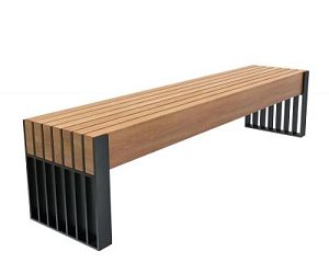 Скамейка стальная «Simple line» без спинки 1,8 м палисандр распродажа
