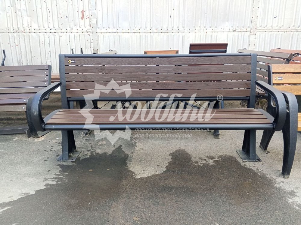 Скамейка алюминиевая «Сидней» 1,5 м палисандр распродажа - 1