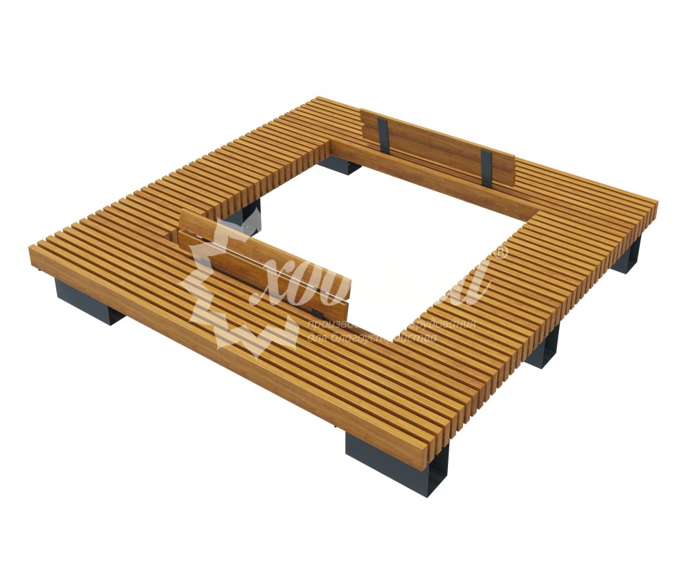 Скамейка стальная вокруг дерева или столба «Лондон» - 4