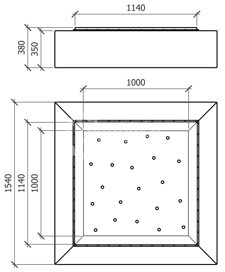 Батут с полотном из ремней с цветным покрытием «Mevik Plus PU S-1000» квадрат - 6