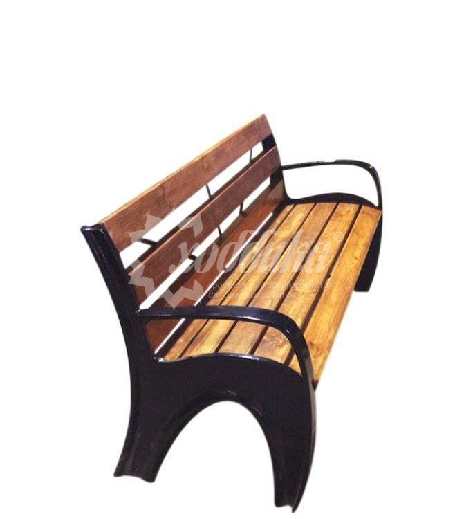 Скамейка чугунная «Волна» 1,8 м орех распродажа