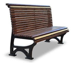 Скамейка алюминиевая «Вокзал» 1,5 м палисандр распродажа