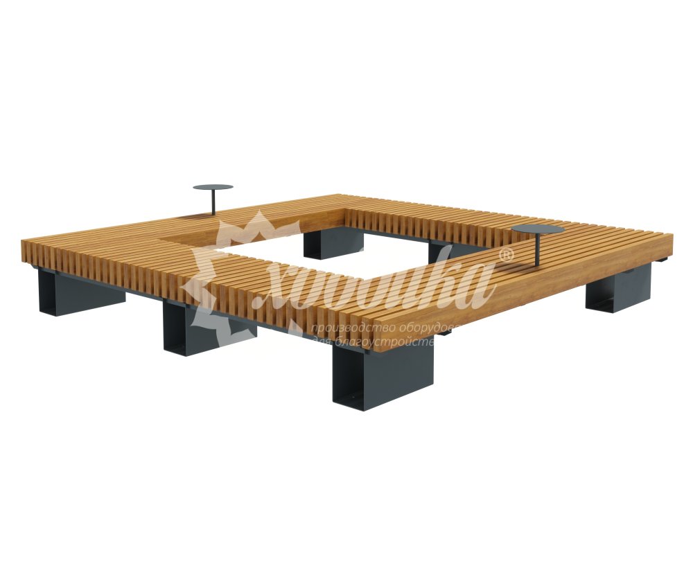 Скамейка стальная вокруг дерева или столба «Лондон» - 9