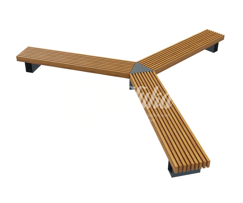 Скамейка стальная «Лондон» трехлучевая - 1