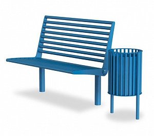 Комплект «Палермо цветной» скамейка + урна