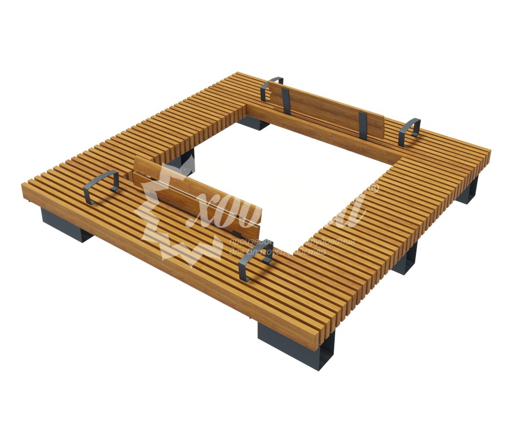 Скамейка стальная вокруг дерева или столба «Лондон» - 2