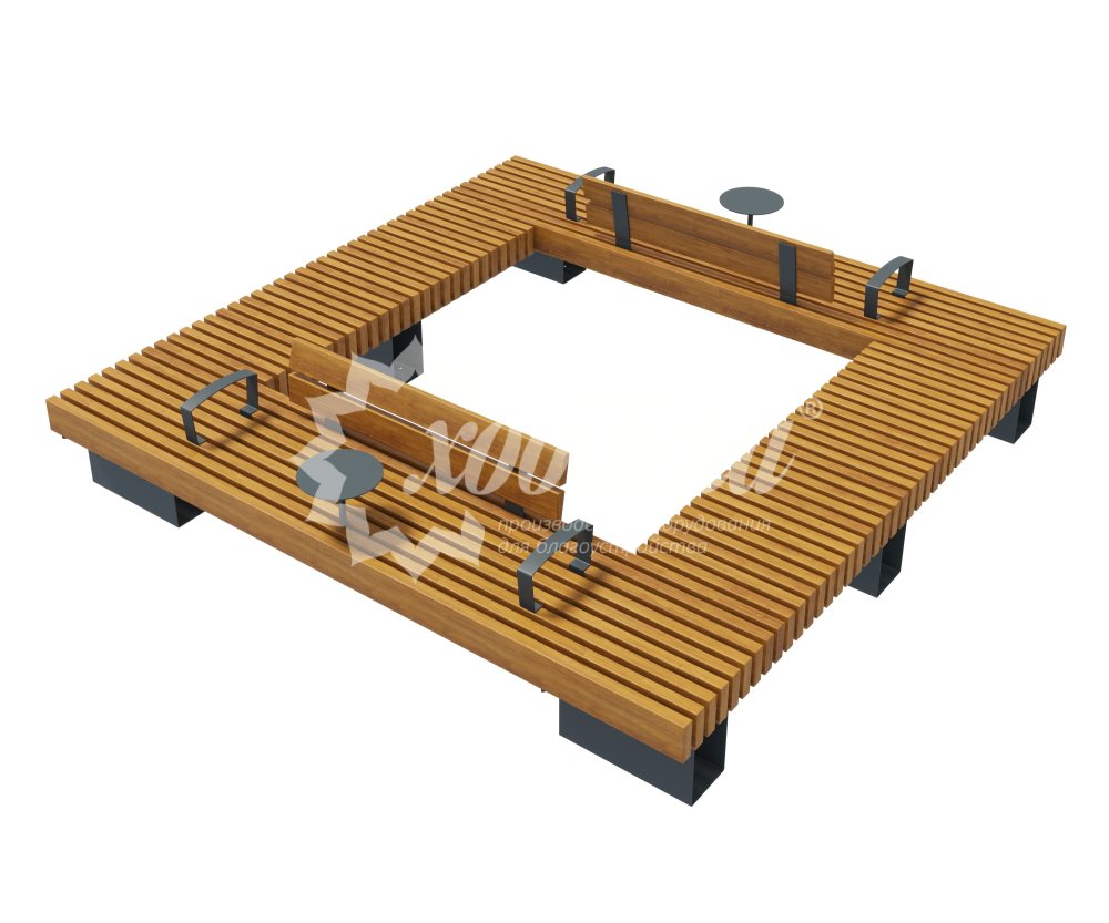 Скамейка стальная вокруг дерева или столба «Лондон» - 7