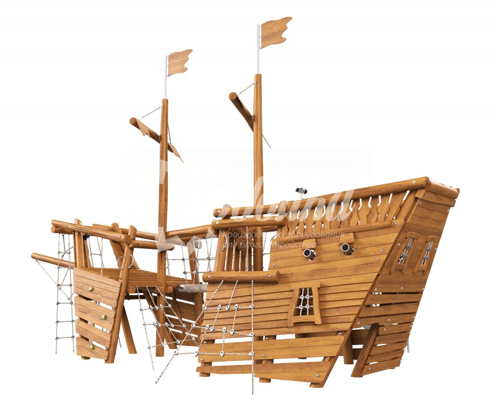 Игровой комплекс ARTWOOD «Корабль Венеция» с горкой и мачтами - 1