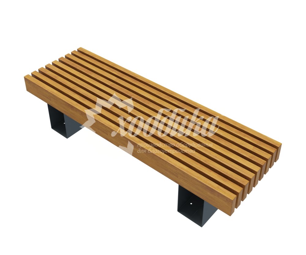 Скамейка стальная «Лондон» без спинки - 3