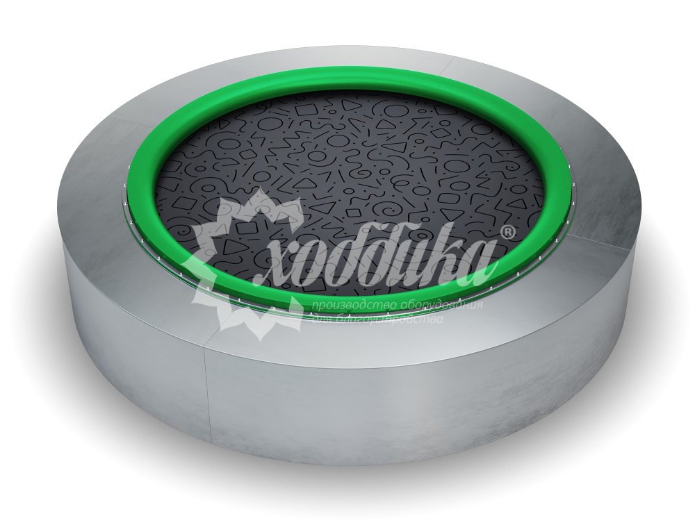 Батут с универсальным резиновым полотном «Forsa C-1200» круг с цветным защитным бортом - 3