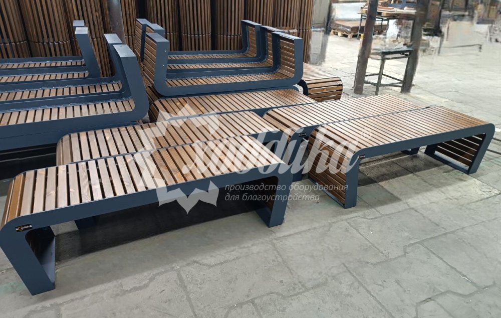 Скамейка стальная «Флеш» без спинки - 11