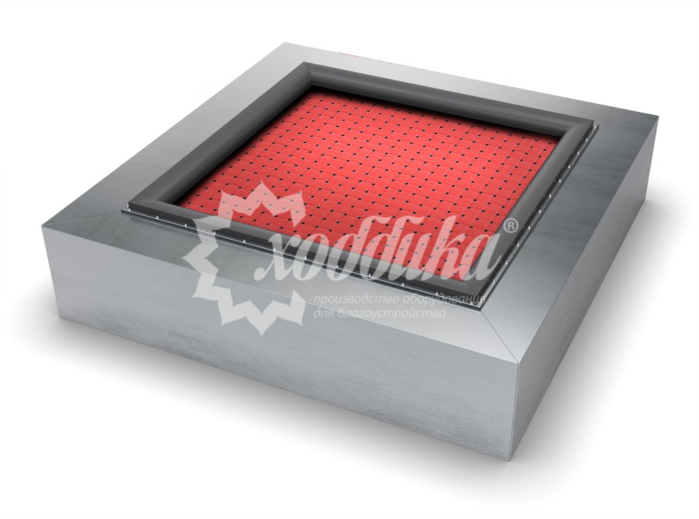 Батут с полотном из ремней с цветным покрытием «Mevik Plus PU S-1000» квадрат - 3