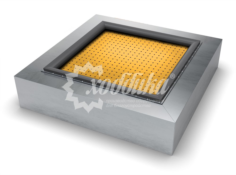 Батут с полотном из ремней с цветным покрытием «Mevik Plus PU S-1000» квадрат - 4