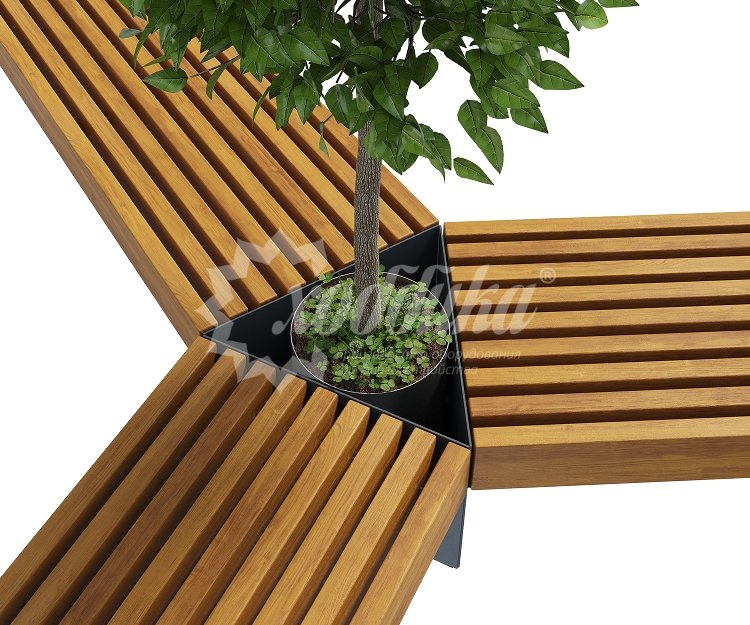 Скамейка стальная «Лондон» трехлучевая - 6