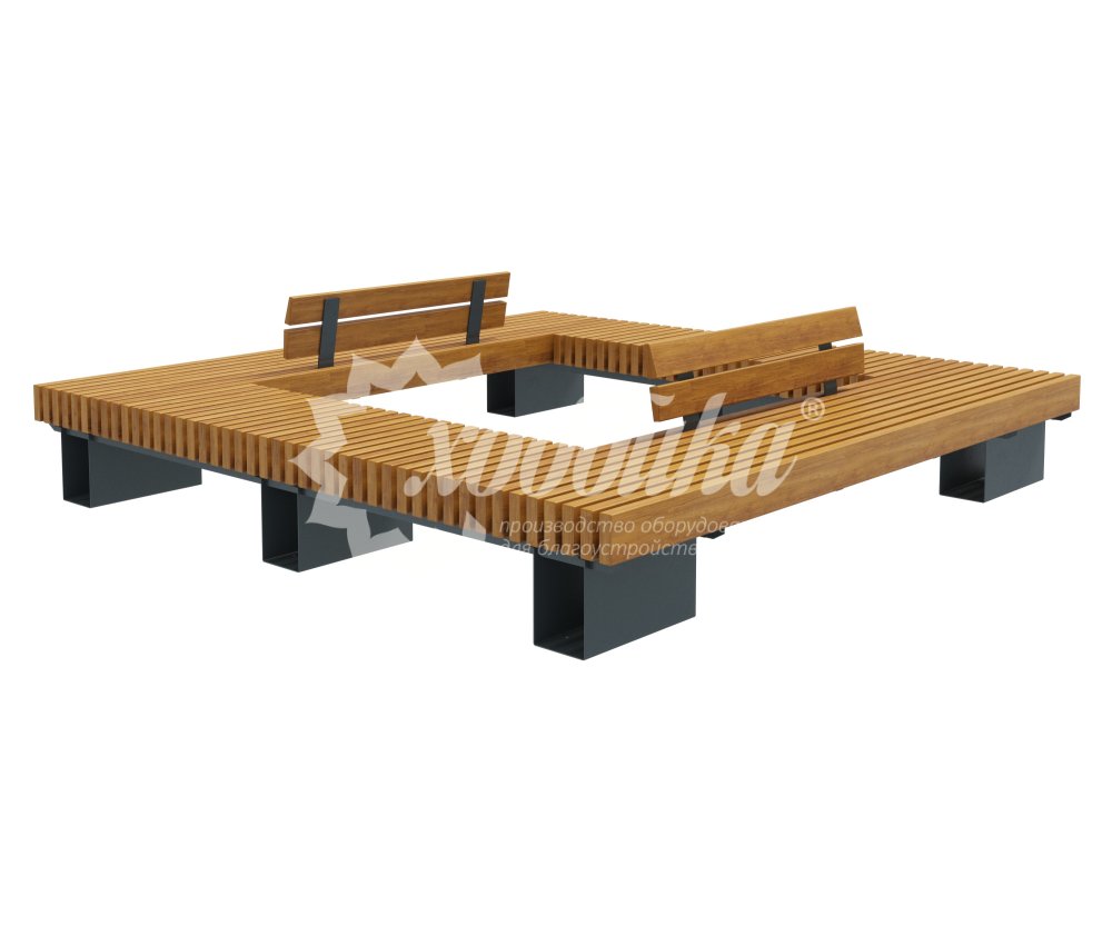 Скамейка стальная вокруг дерева или столба «Лондон» - 5