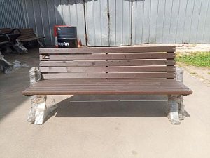 Скамейка стальная «Сити Уни» 1,5 м цвет палисандр, опоры RAL 9005 распродажа