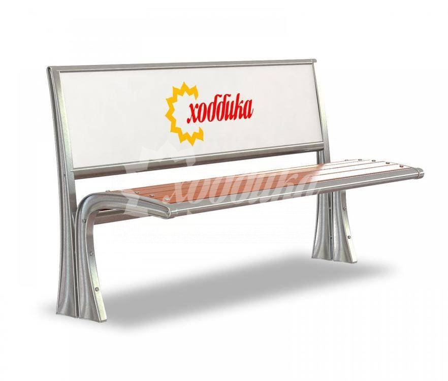 Скамейка алюминиевая рекламная «Сидней без подлокотников»
