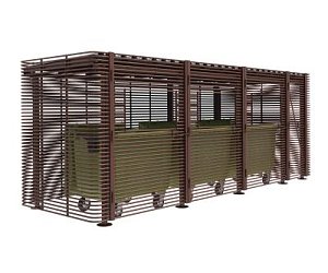 Контейнерная площадка для ТБО «МАФ - 6 PRO MAX» с хозблоком