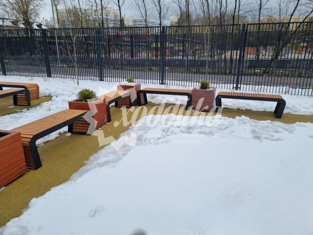 Скамейка стальная «Флеш» без спинки - 12