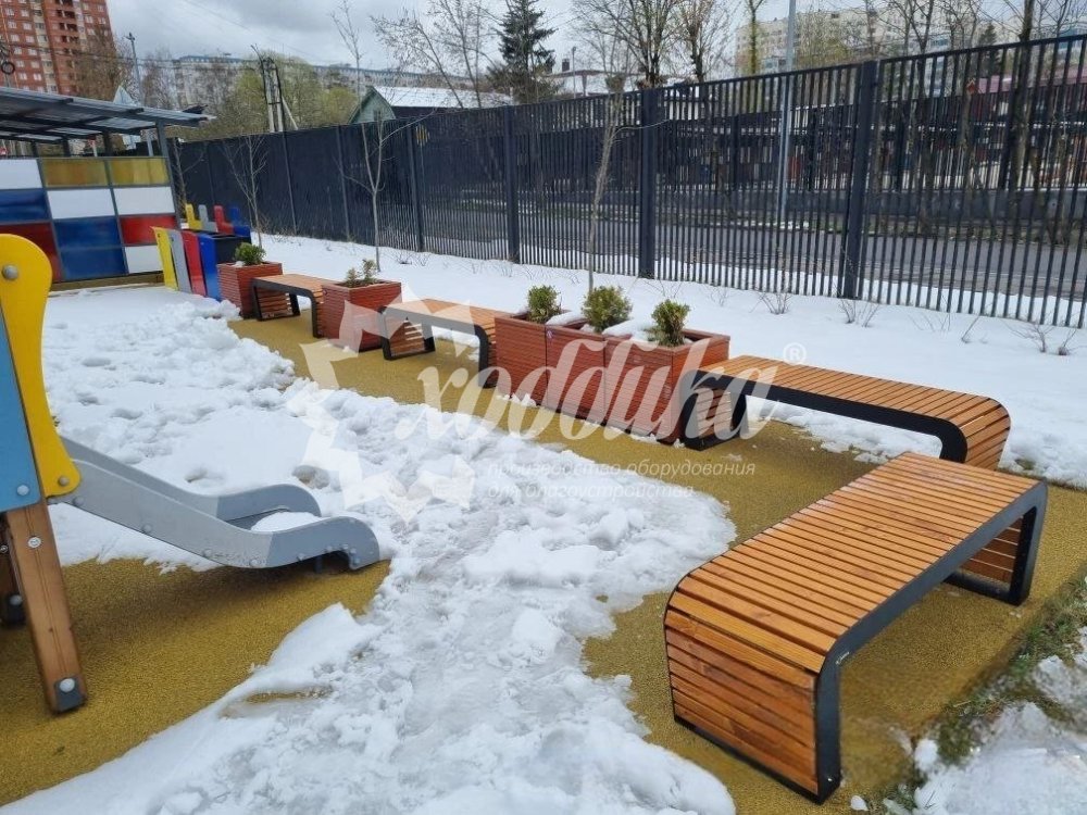 Скамейка стальная «Флеш» без спинки - 13