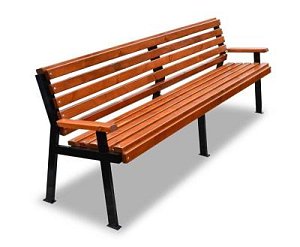 Скамейка стальная «Модерн» 2,0 м (3 опоры) палисандр распродажа
