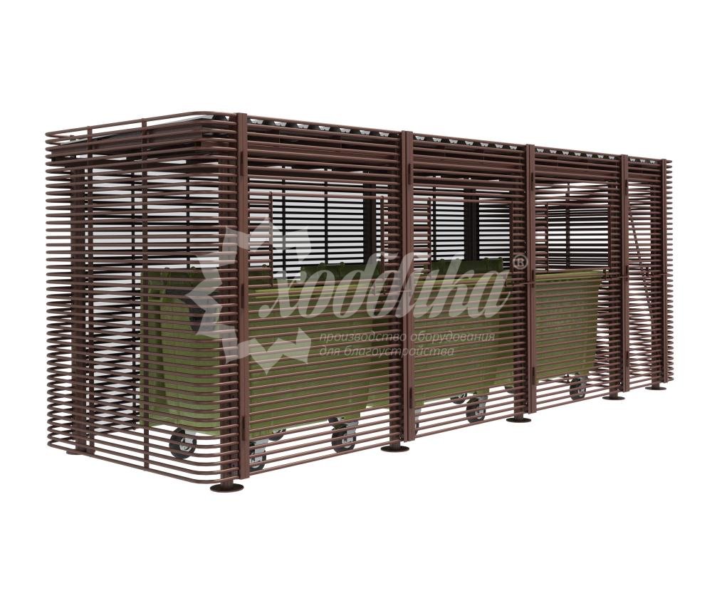 Контейнерная площадка для ТБО «МАФ - 6 PRO MAX» с хозблоком