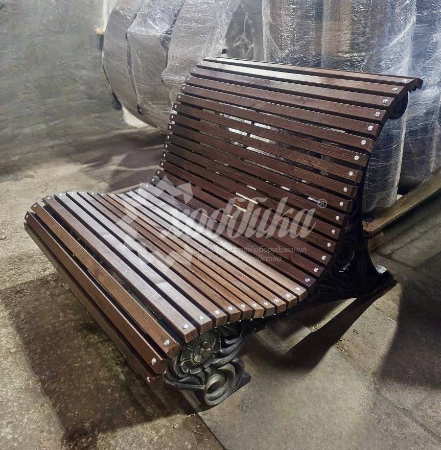 Скамейка чугунная «Санкт-Петербург» 1,2 м палисандр распродажа - 1