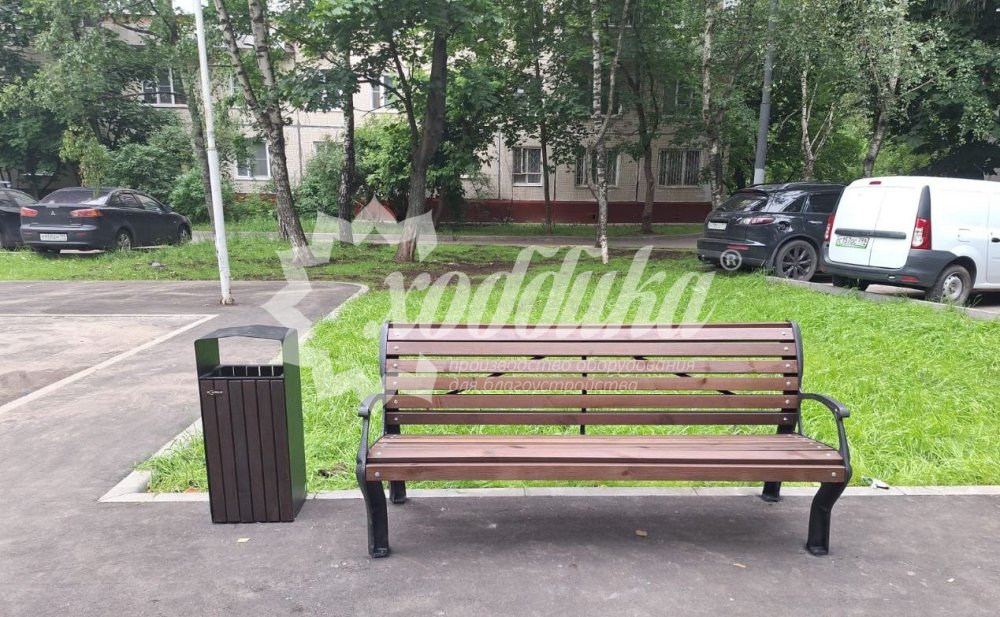 Скамейка чугунная «Голландия» с подлокотниками - 20
