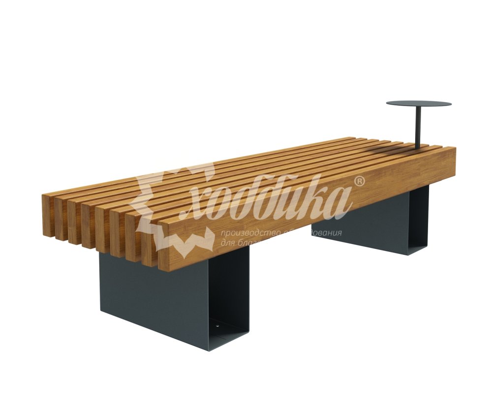 Скамейка стальная «Лондон» без спинки - 4