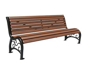 Скамейка стальная «Афина УНИ» без подлокотников 1,8 м (2 опоры) палисандр распродажа