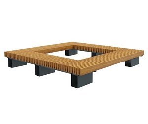 Скамейка стальная вокруг дерева или столба «Лондон»