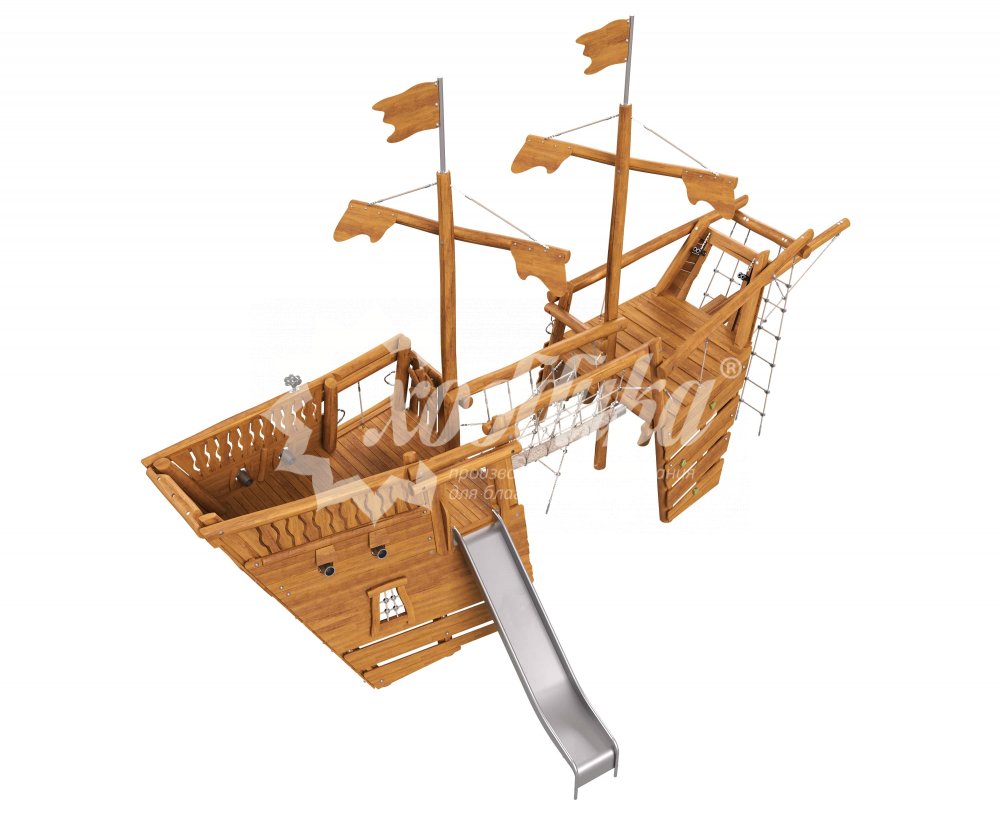 Игровой комплекс ARTWOOD «Корабль Венеция» с горкой и мачтами - 2