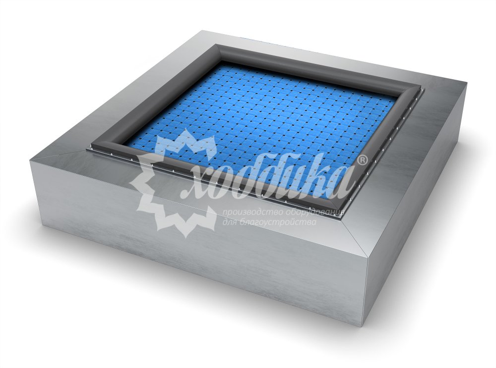 Батут с полотном из ремней с цветным покрытием «Mevik Plus PU S-1000» квадрат - 2