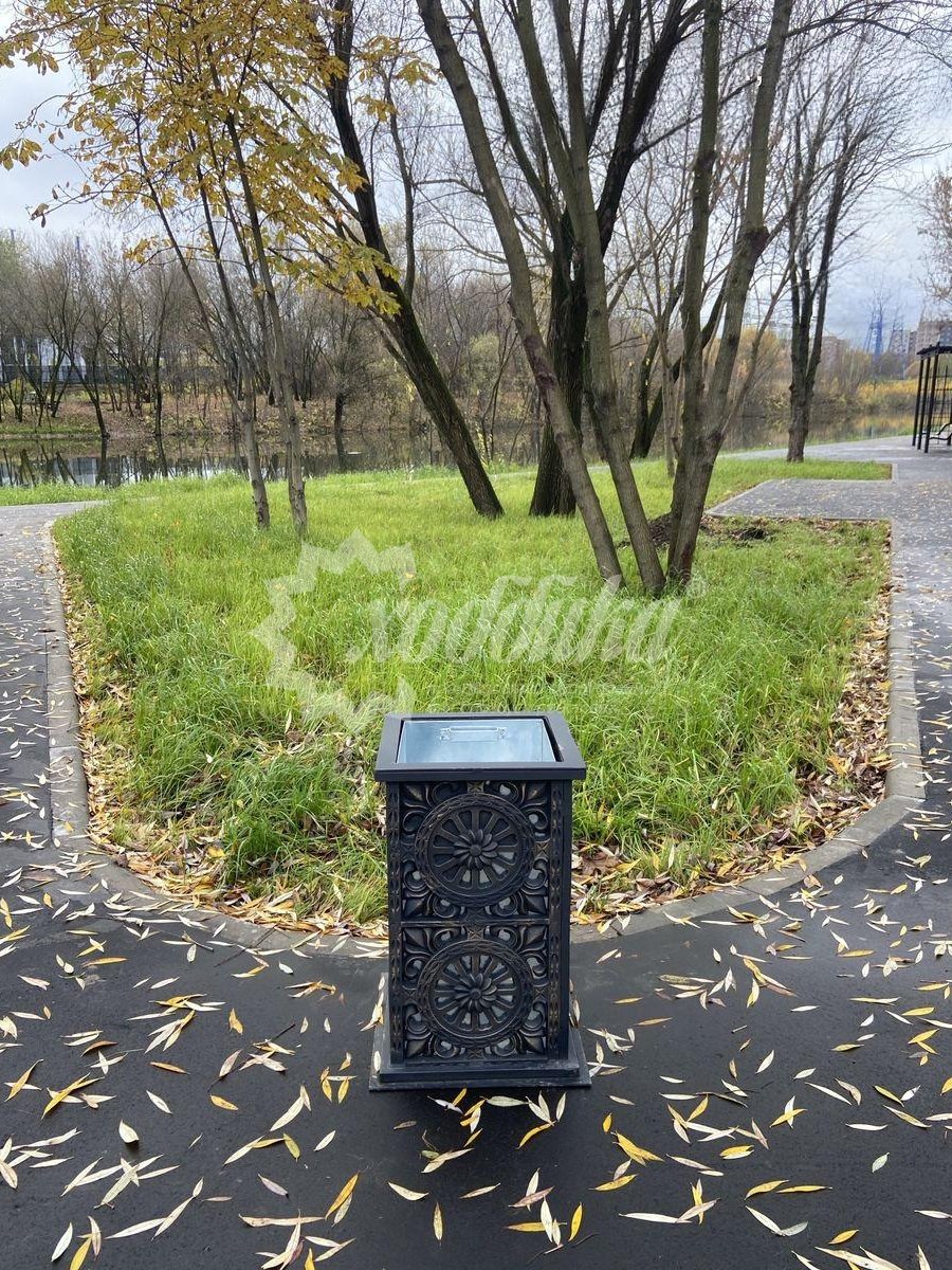 Урна чугунная квадратная «Валдай» - 8