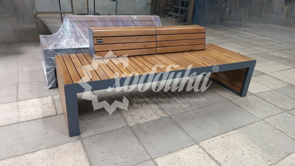 Скамейка стальная «Ладья» со спинкой - 8