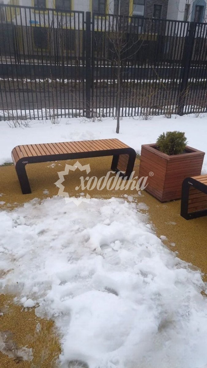 Скамейка стальная «Флеш» без спинки - 14