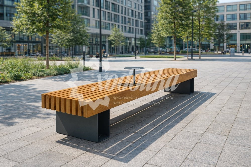 Скамейка стальная «Лондон» без спинки - 2