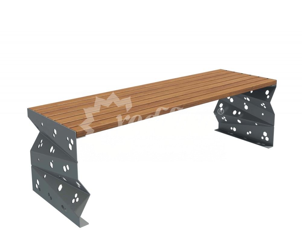 Скамейка стальная «Оригами» без спинки
