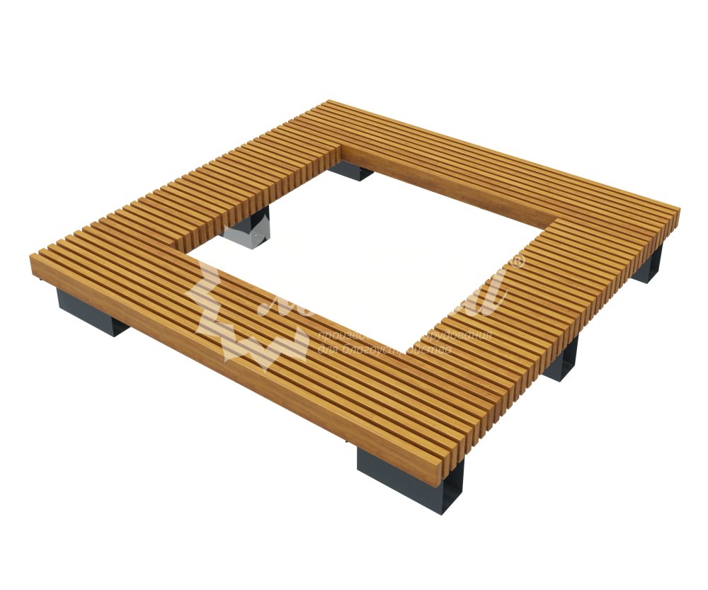 Скамейка стальная вокруг дерева или столба «Лондон» - 1